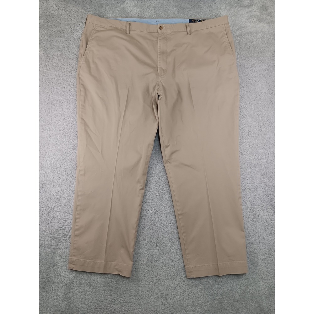 Polo Ralph Lauren Pants Mens 50x29 (Tag 50x30) Tan Stretch Classic Fit *Flaw